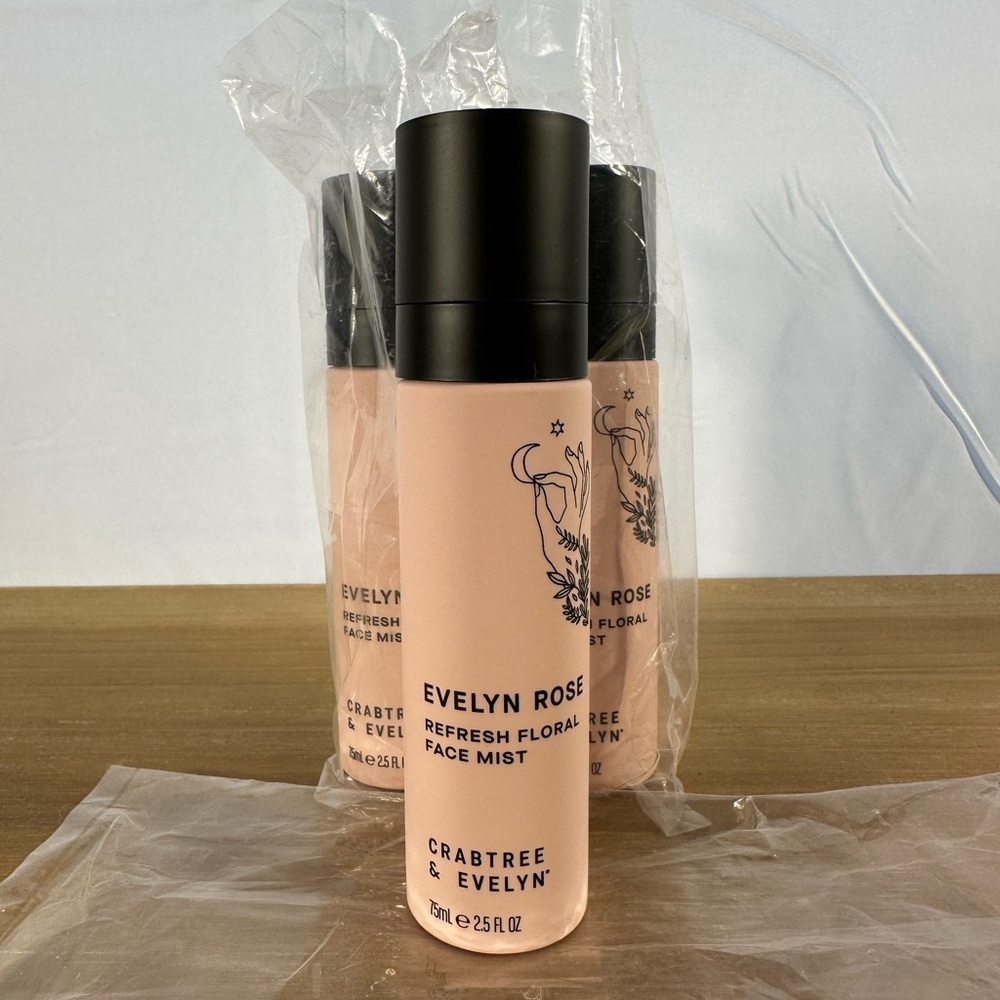 Lot Of 3 Crabtree and Evelyn Evelyn Rose Refresh Floral Face Mist-2.5floz